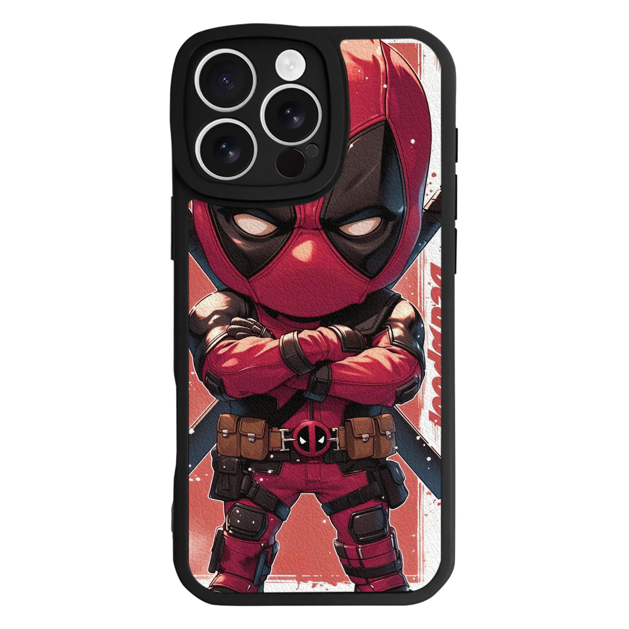 （画像用） Deadpool デッドプール 【iPhone 16シリーズ対応】シリコンスマホケース（レザー調） 材質：シリコン